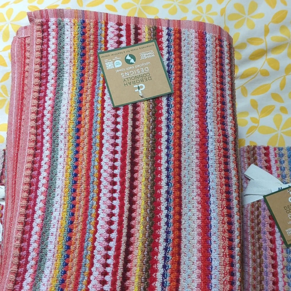 Deborah Connolly Designs Colorful Striped Towels Set - Picture 3 of 4